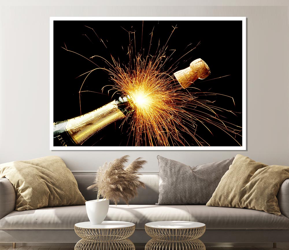 Champagne Sparkle Print Poster Wall Art