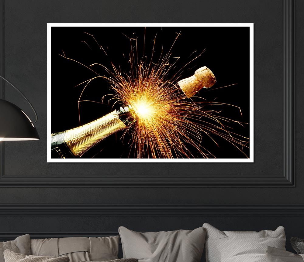 Champagne Sparkle Print Poster Wall Art