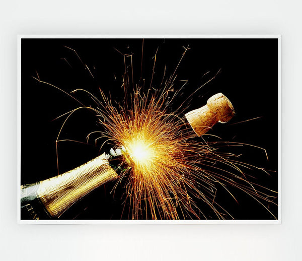 Champagne Sparkle Print Poster Wall Art