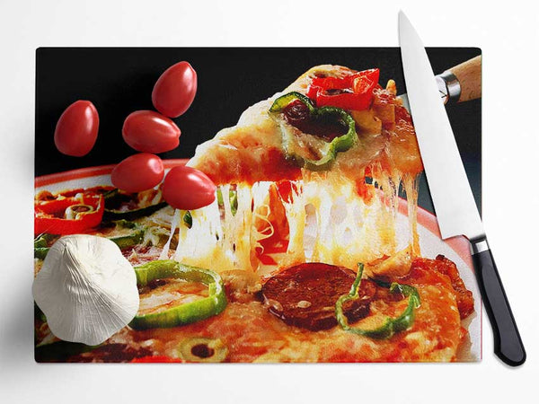 Pizza Delight Glass Chopping Board