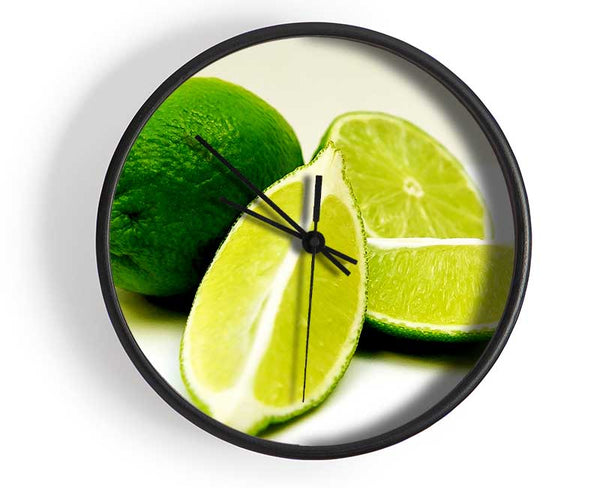 Lime Wedges Clock - Wallart-Direct UK