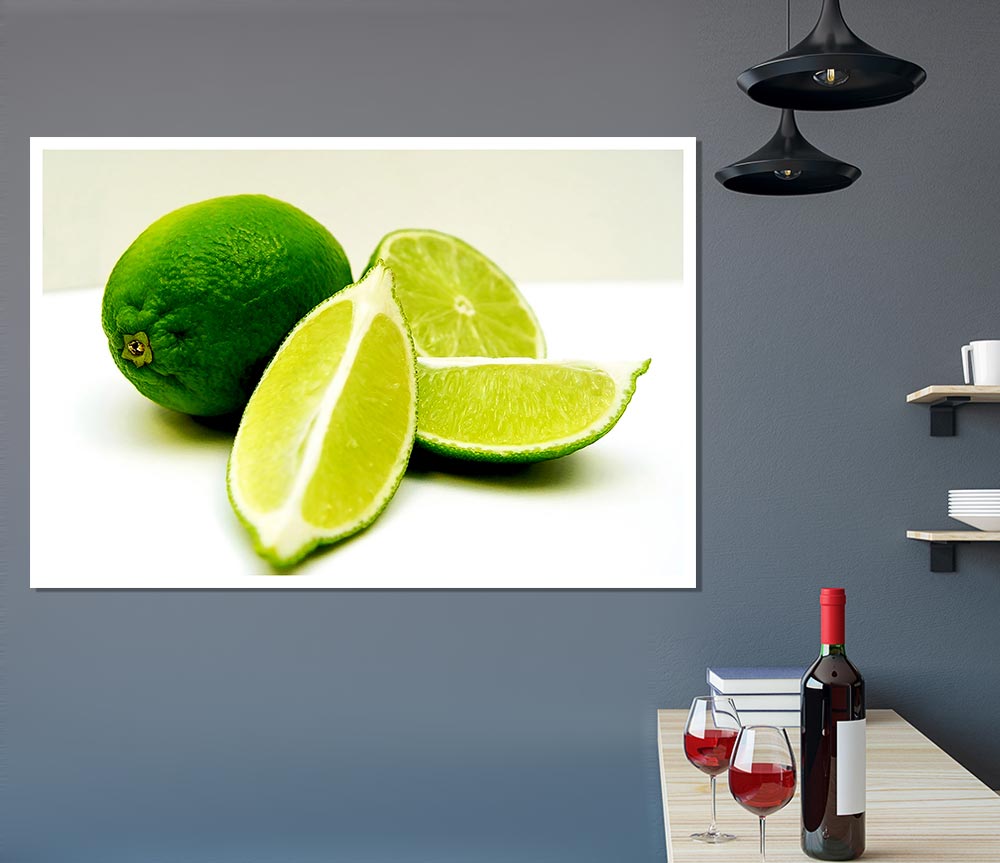 Lime Wedges Print Poster Wall Art