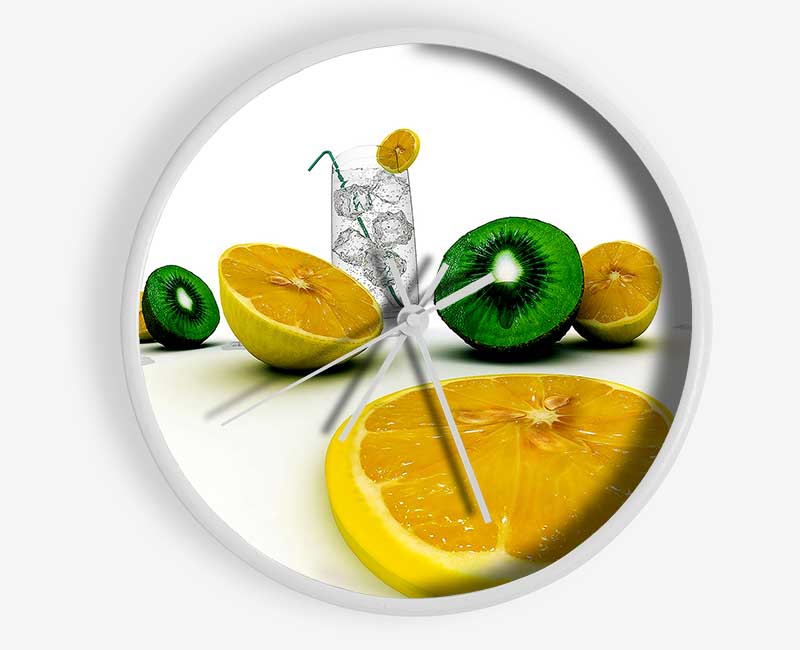 G n T Kiwi And Lemon Clock - Wallart-Direct UK