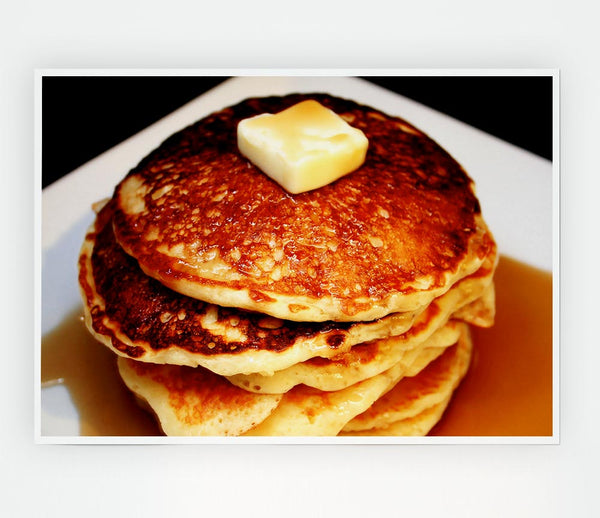 Syrup Pancakes Print Poster Wall Art