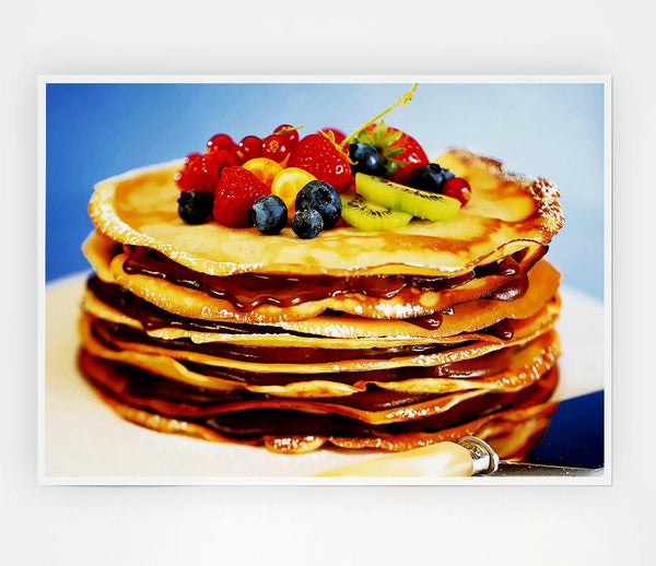 Chocolate Pancake Delight Print Poster Wall Art