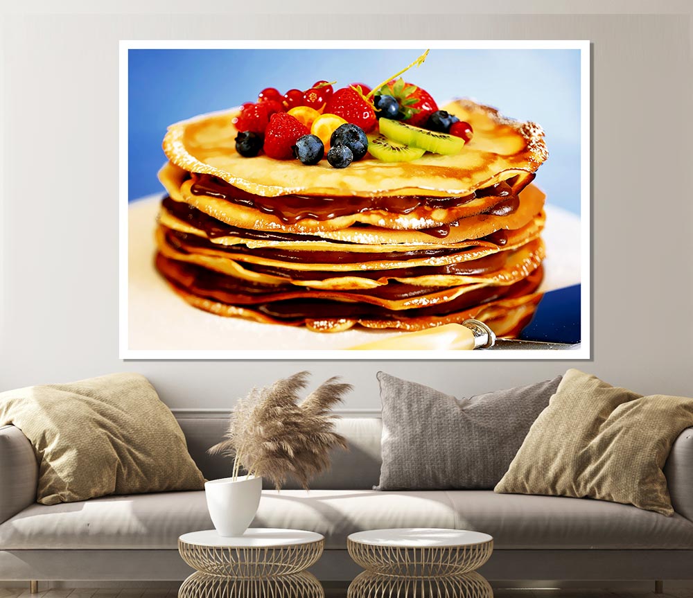 Chocolate Pancake Delight Print Poster Wall Art