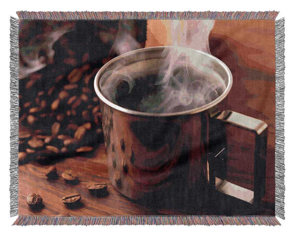 Steaming Hot Coffee Woven Blanket