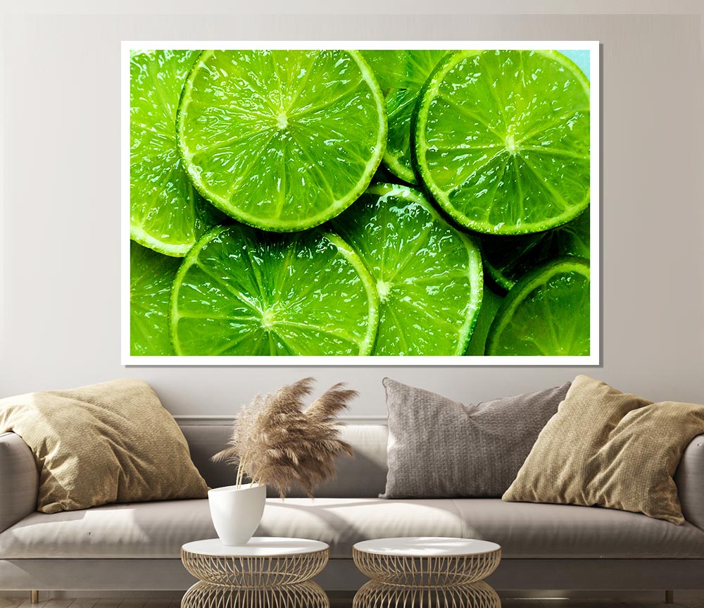 Lime Slices Print Poster Wall Art