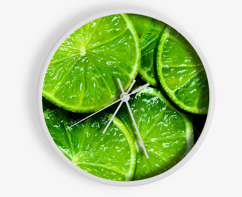 Lime Slices Clock - Wallart-Direct UK