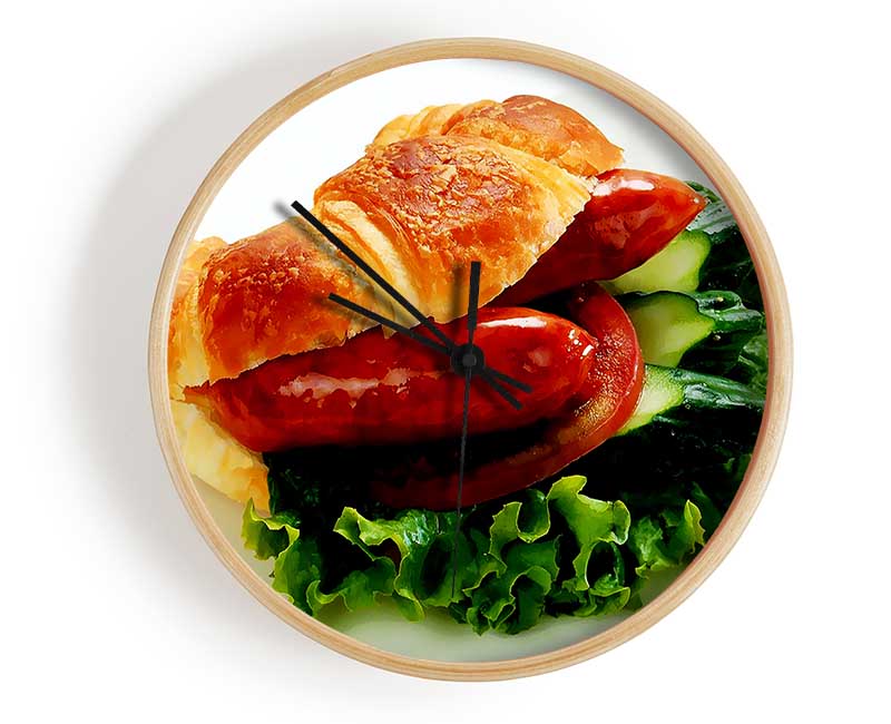 Sausage Croissant Clock - Wallart-Direct UK