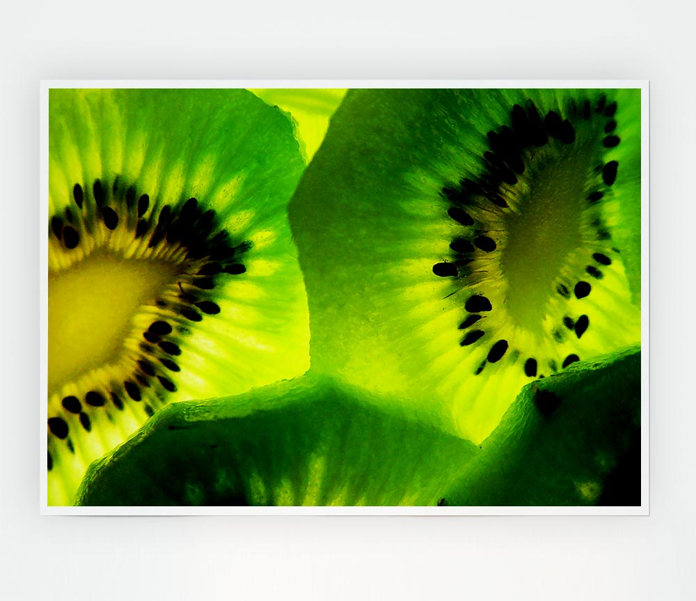 Kiwi Close Up Print Poster Wall Art