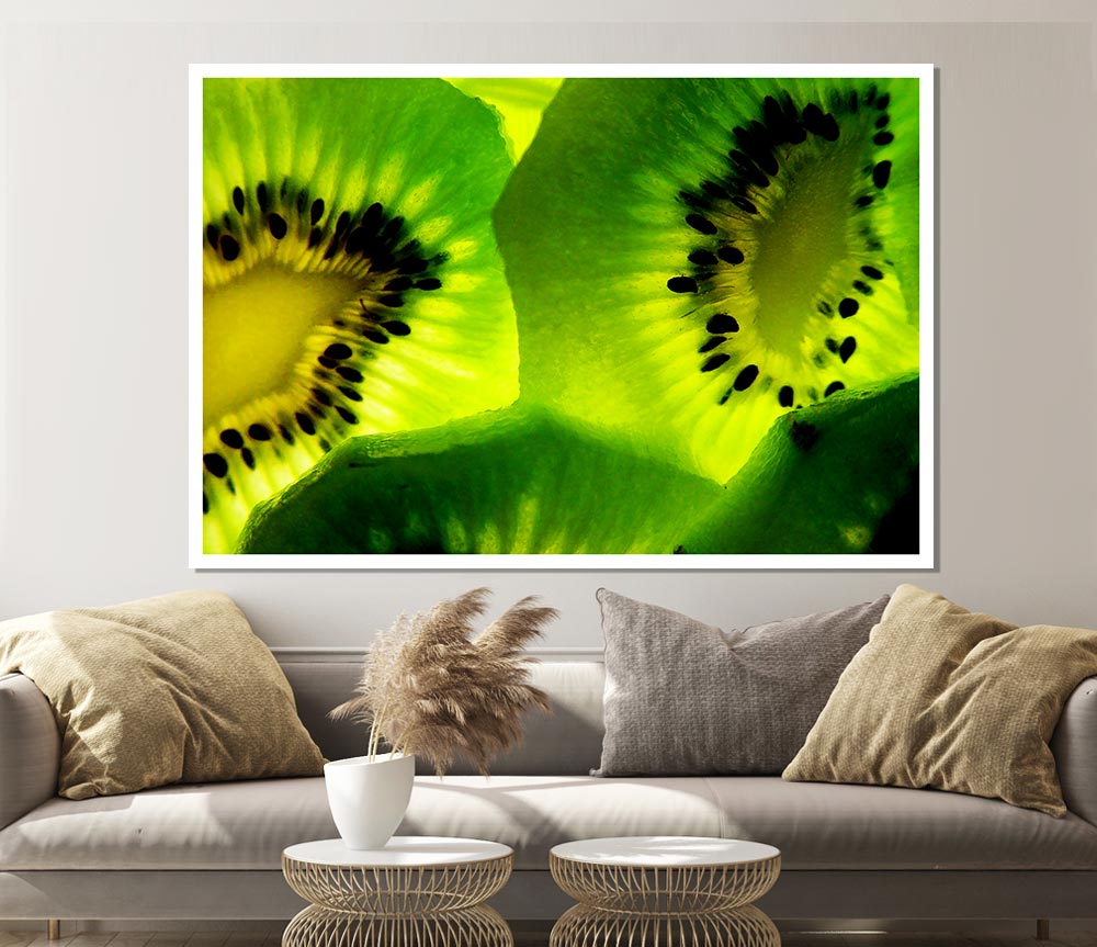 Kiwi Close Up Print Poster Wall Art