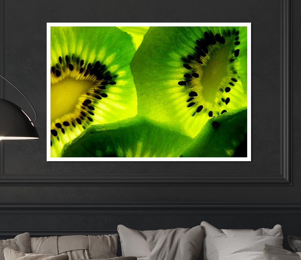 Kiwi Close Up Print Poster Wall Art