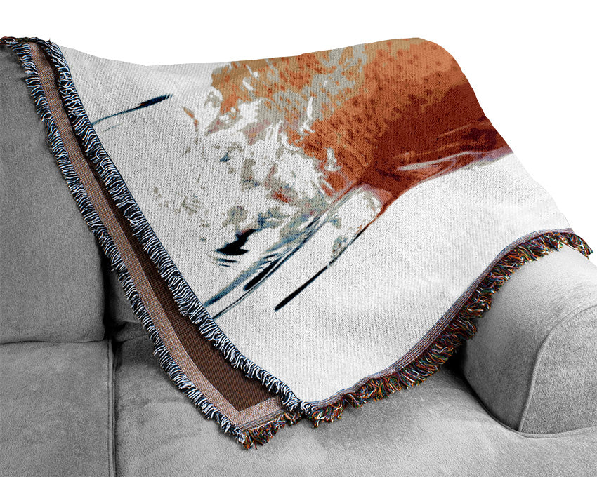 Peach Waterfall Woven Blanket