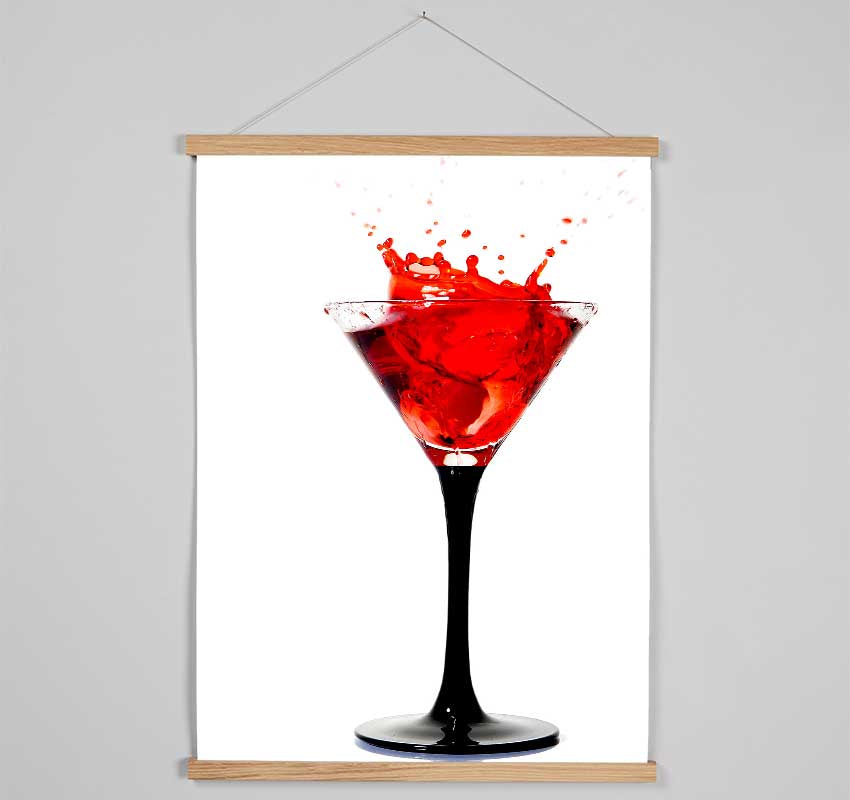 Red Cocktail Splash Hanging Poster - Wallart-Direct UK