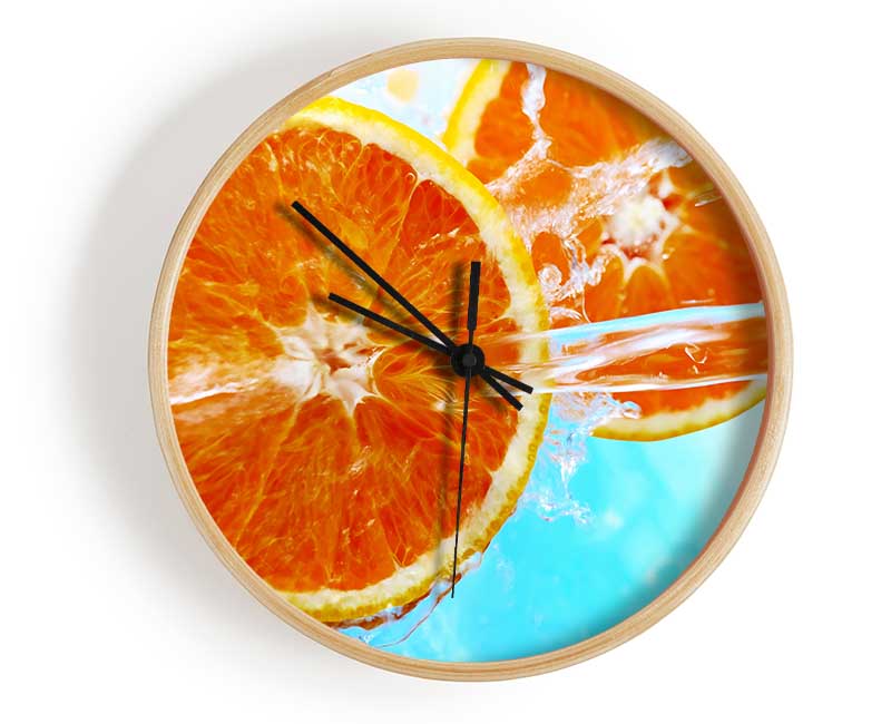 Orange Sun Clock - Wallart-Direct UK