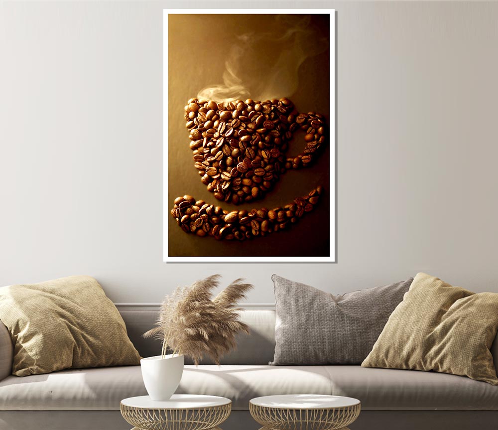 Coffee Bean Smile Print Poster Wall Art