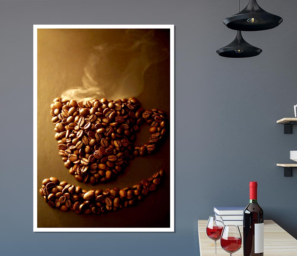 Coffee Bean Smile Print Poster Wall Art