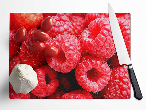 Raspberry Delight Glass Chopping Board