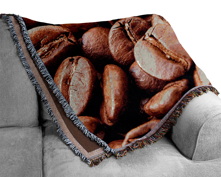 Coffee Beans Woven Blanket