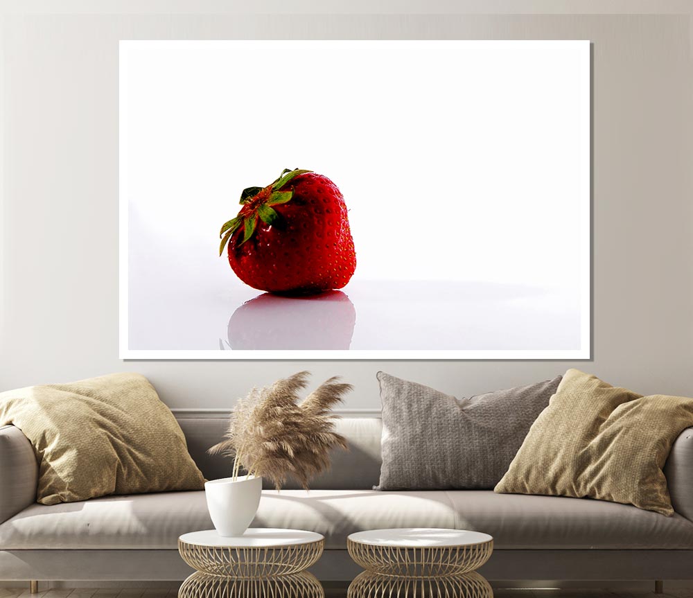 Lonely Strawberry Print Poster Wall Art