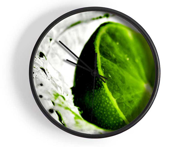 Lime Splash Clock - Wallart-Direct UK