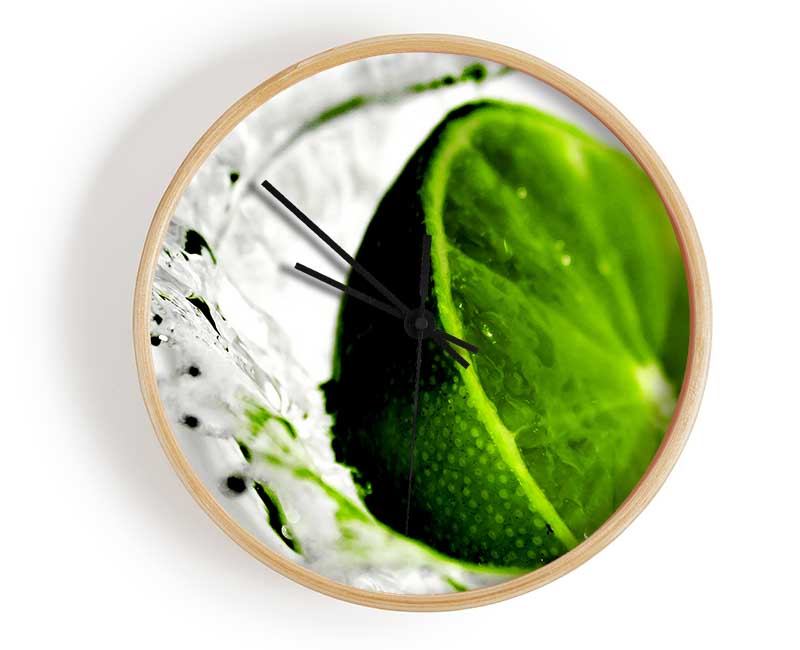 Lime Splash Clock - Wallart-Direct UK