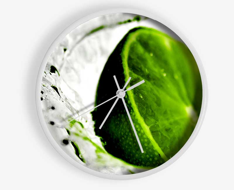 Lime Splash Clock - Wallart-Direct UK