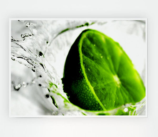 Lime Splash Print Poster Wall Art