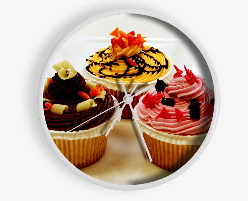 Cupcake Trio Clock - Wallart-Direct UK