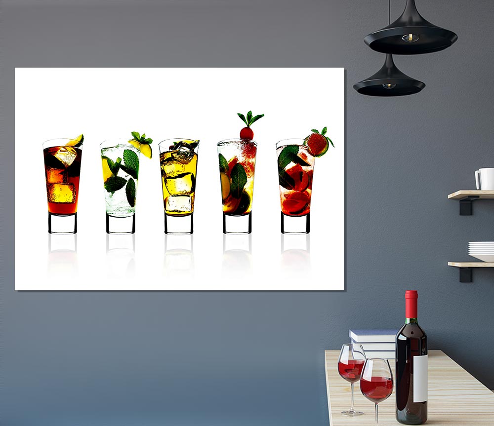 Cocktail Party With Ice Print Poster Wall Art