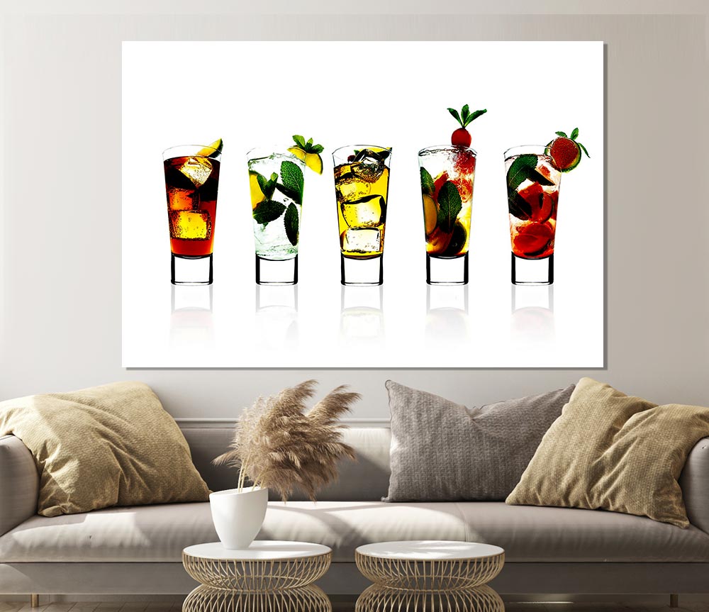 Cocktail Party With Ice Print Poster Wall Art