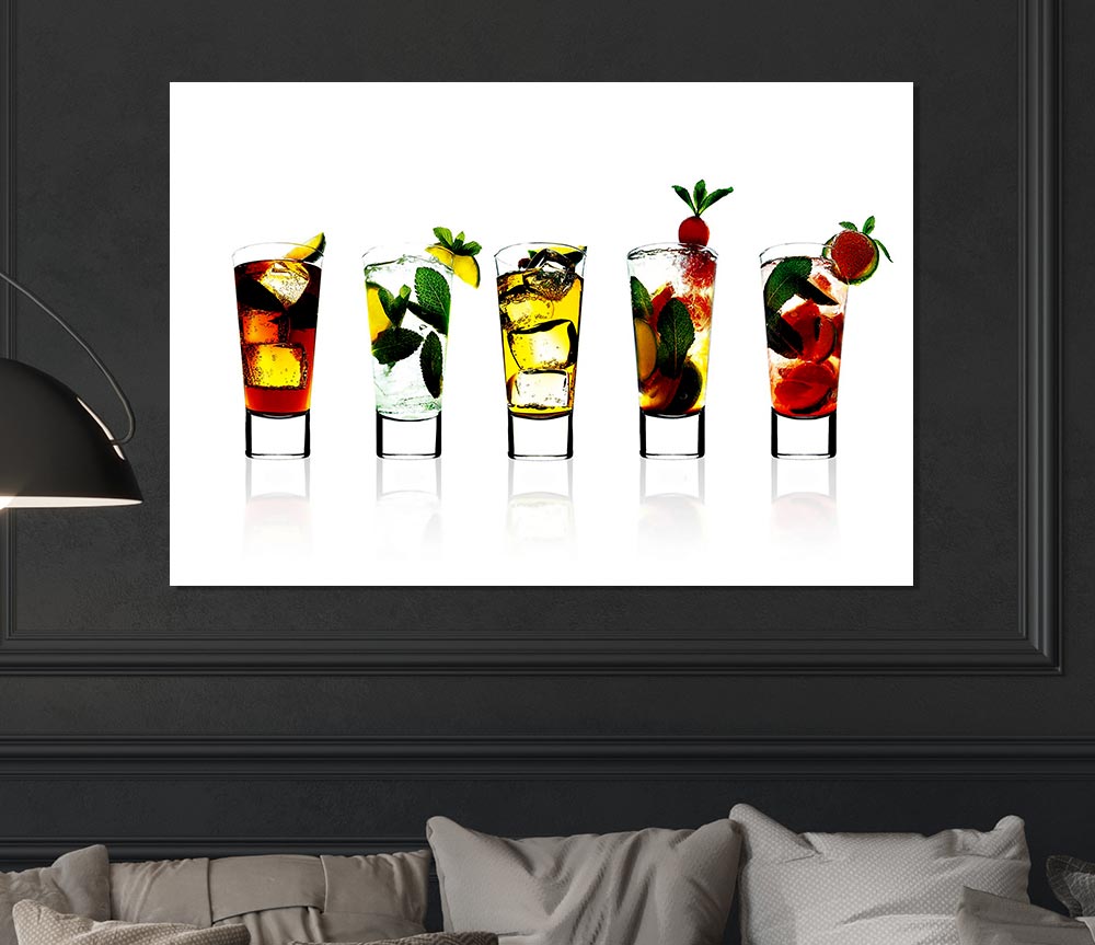 Cocktail Party With Ice Print Poster Wall Art