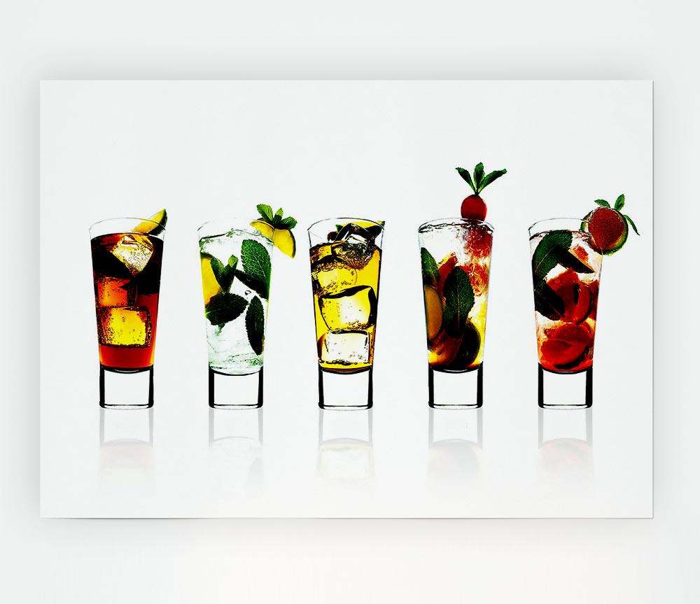 Cocktail Party With Ice Print Poster Wall Art