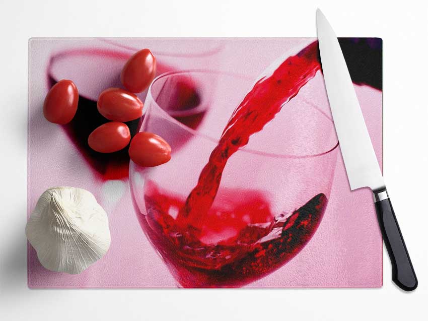 Red Wine For Two Glass Chopping Board