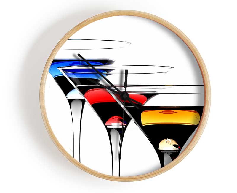 Cocktail Trio Clock - Wallart-Direct UK