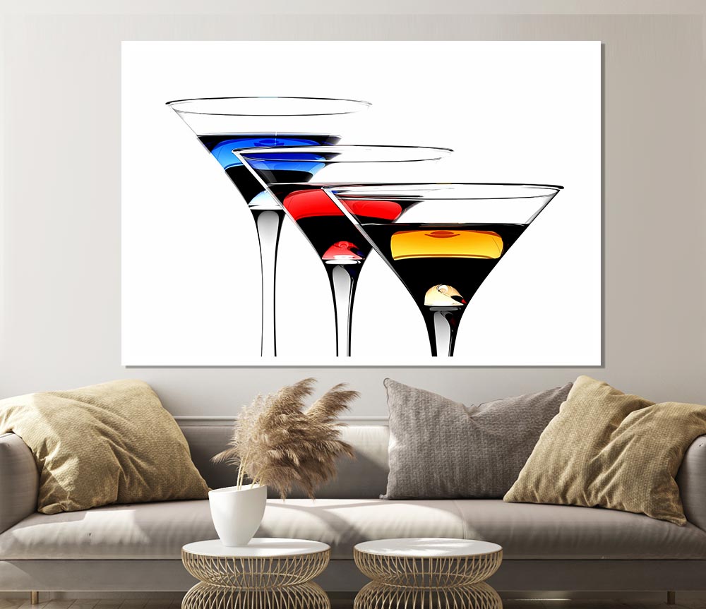 Cocktail Trio Print Poster Wall Art