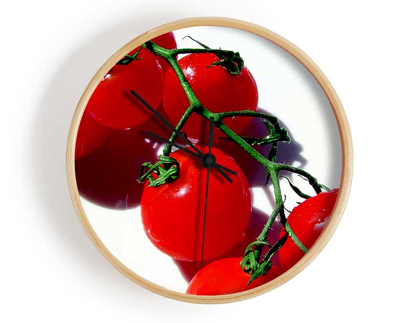 Red Cherry Tomato Vine Clock - Wallart-Direct UK