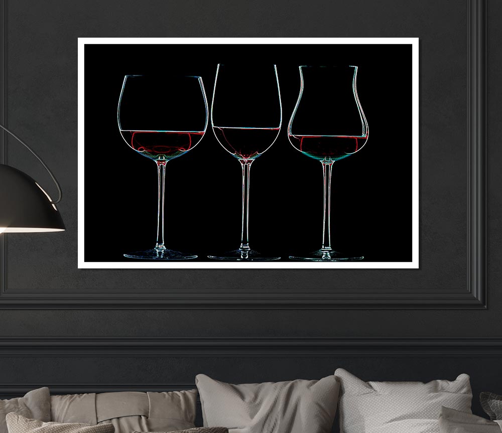 Wine Glass Print Poster Wall Art