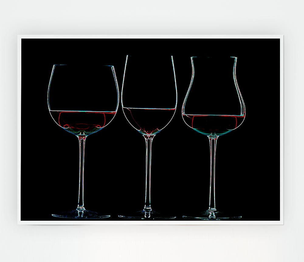 Wine Glass Print Poster Wall Art