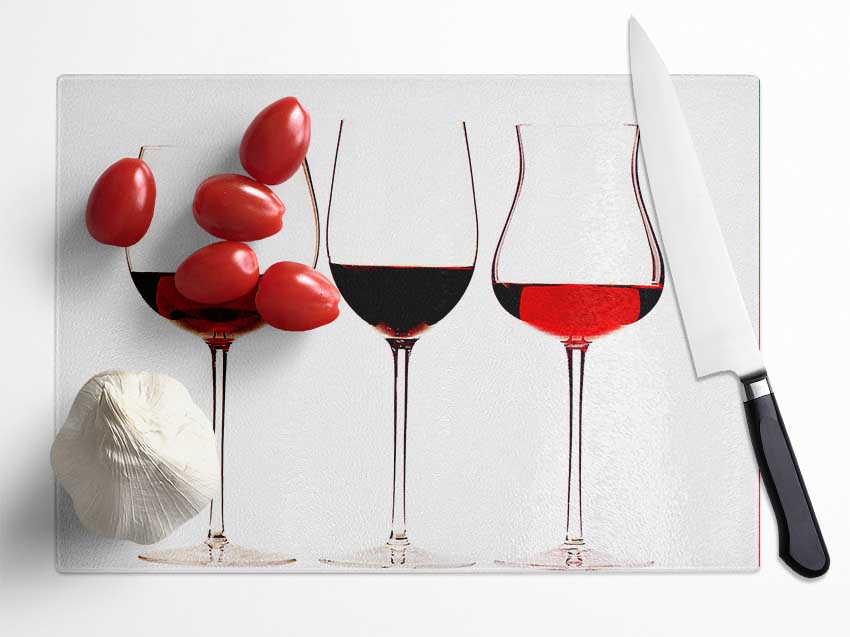 Red Wine Glasses Glass Chopping Board