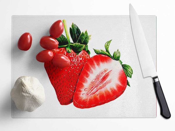 Strawberrys Glass Chopping Board