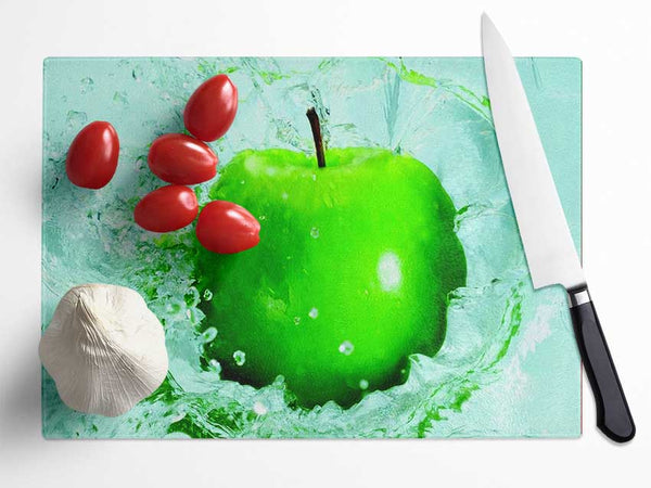 Apple Splash Glass Chopping Board