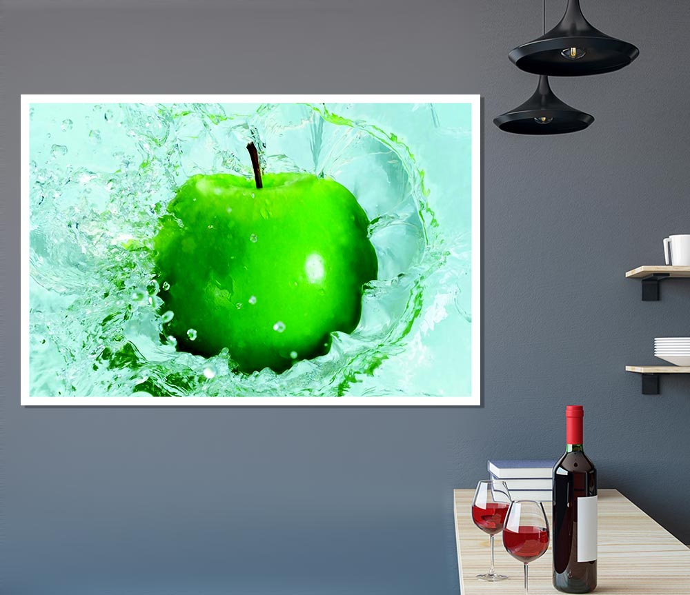 Apple Splash Print Poster Wall Art