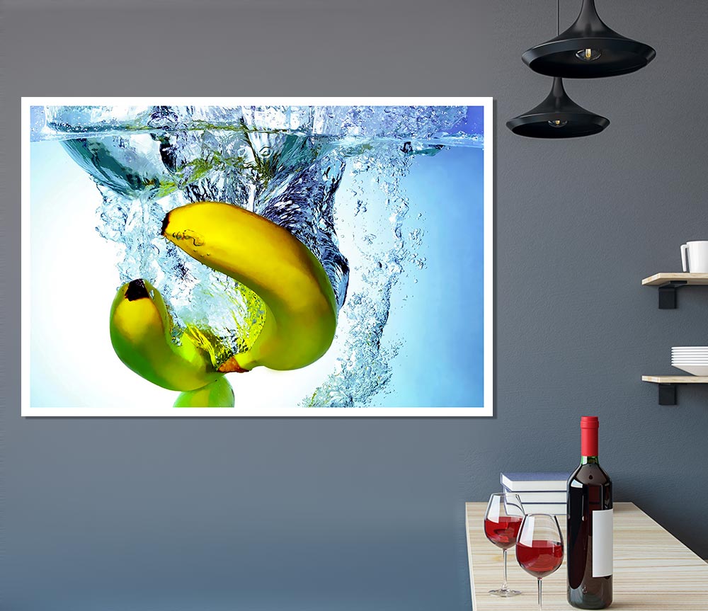 Banana Splash Print Poster Wall Art