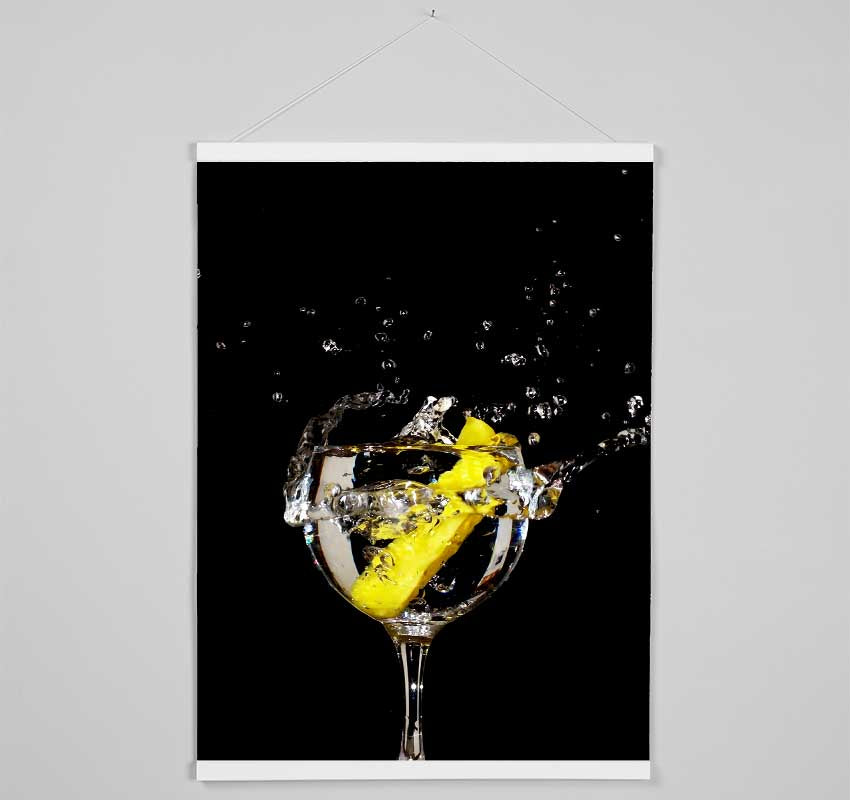 Gin And Tonic Lemon Splash Hanging Poster - Wallart-Direct UK