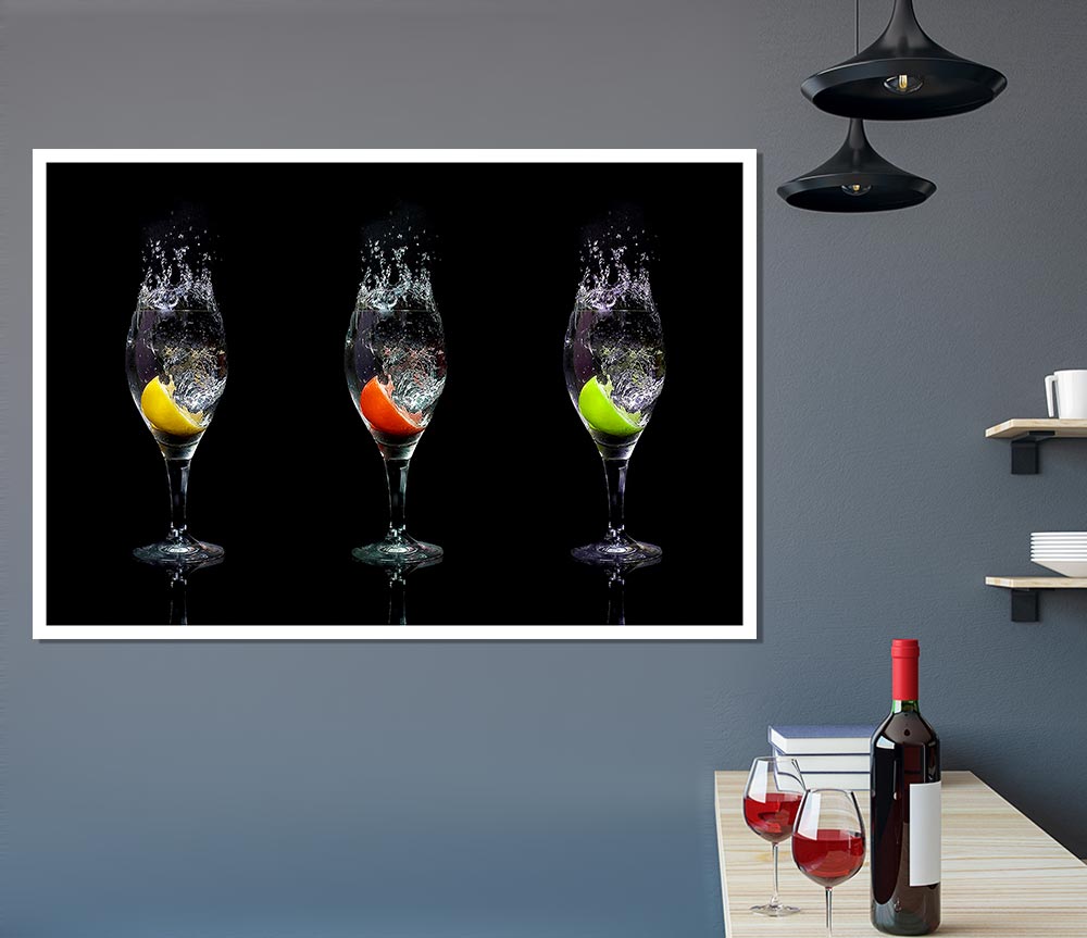 Fruit Cocktail Slash Print Poster Wall Art