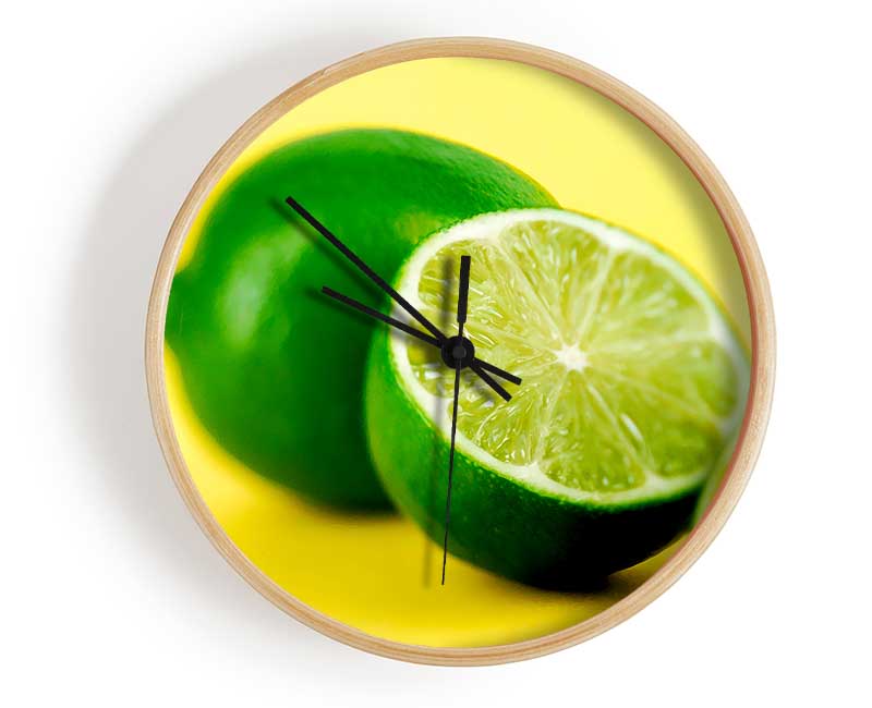 Lime Halves Clock - Wallart-Direct UK