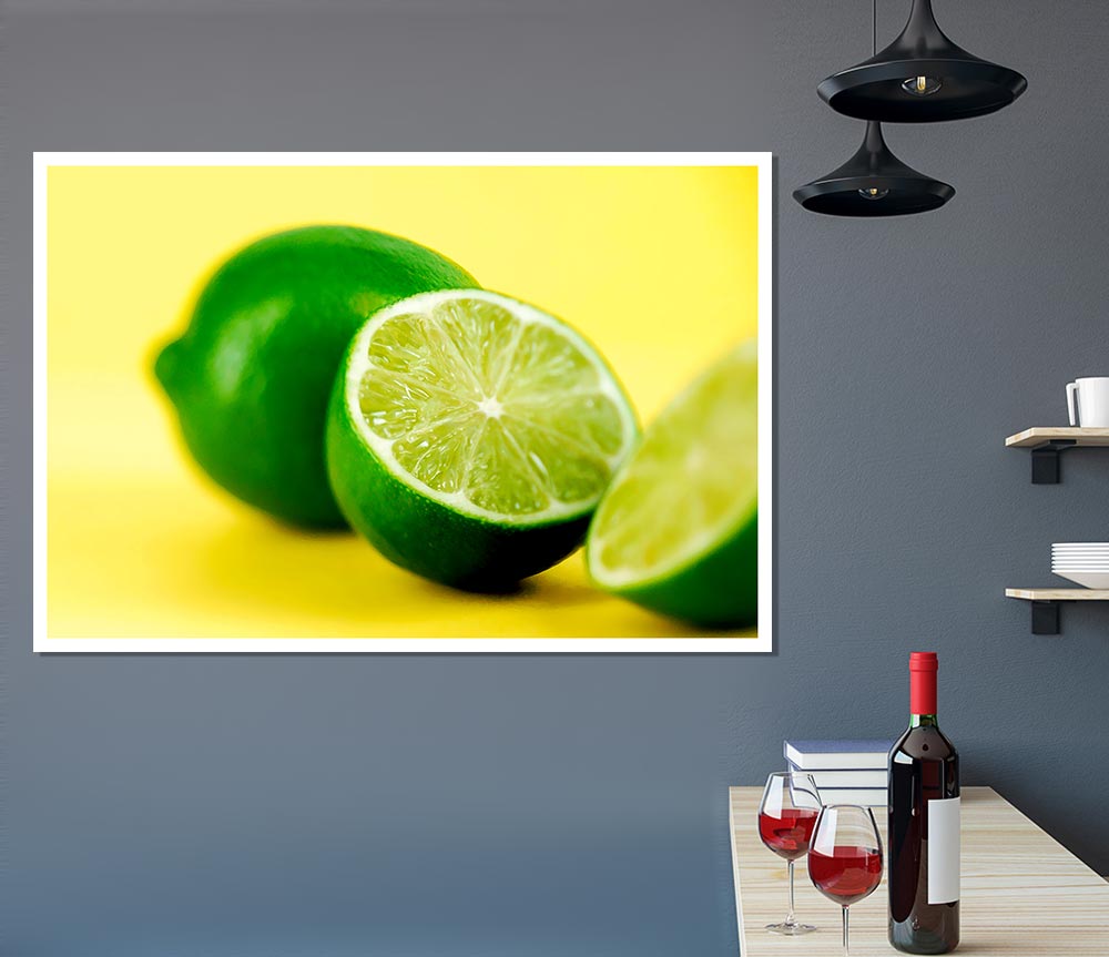 Lime Halves Print Poster Wall Art