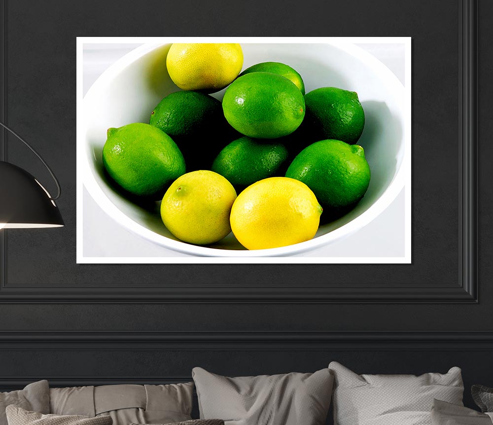 Lemon And Limes Print Poster Wall Art